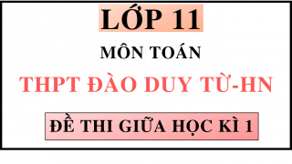 ĐỀ THI GIỮA HỌC KÌ 1 - MÔN TOÁN - THPT ĐÀO DUY TỪ - HN